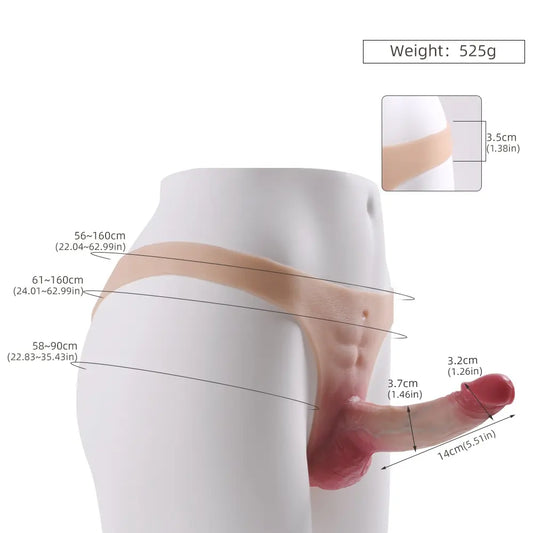 A01 Premium Wearable Silicone Dildo | Medical-Grade Liquid Silicone | Realistic Muscle Texture | 525g